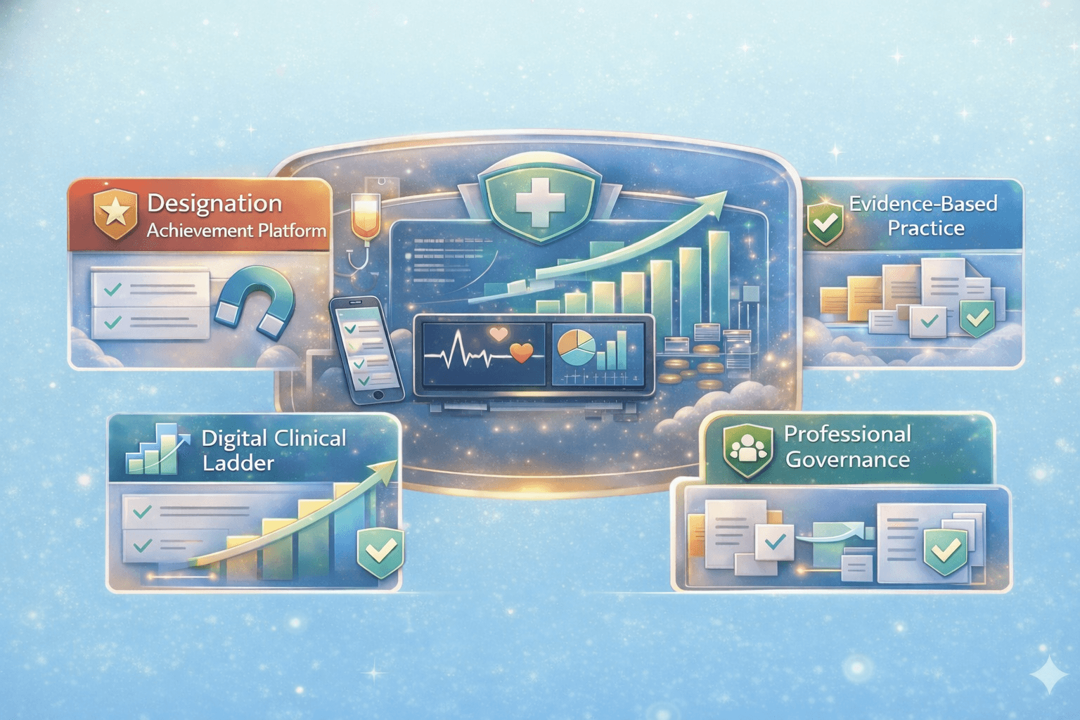 NELP platform dashboard showing nursing excellence metrics and designation progress